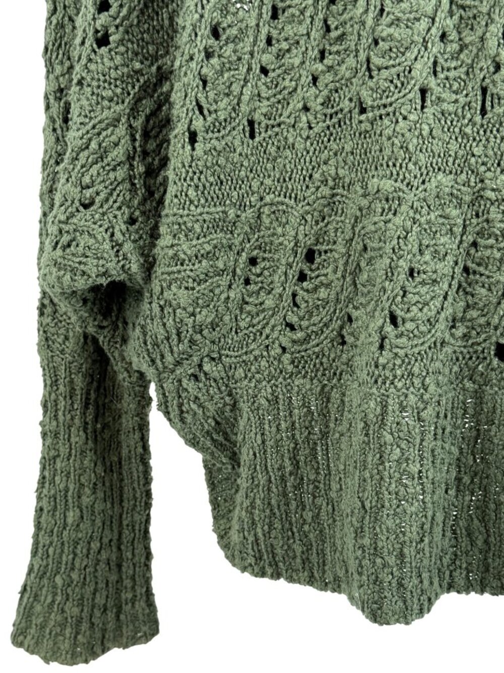 Anthropologie Green Slouchy Knit Dolman Sleeve Open Front Cocoon Cardigan S Boho - Picture 11 of 16